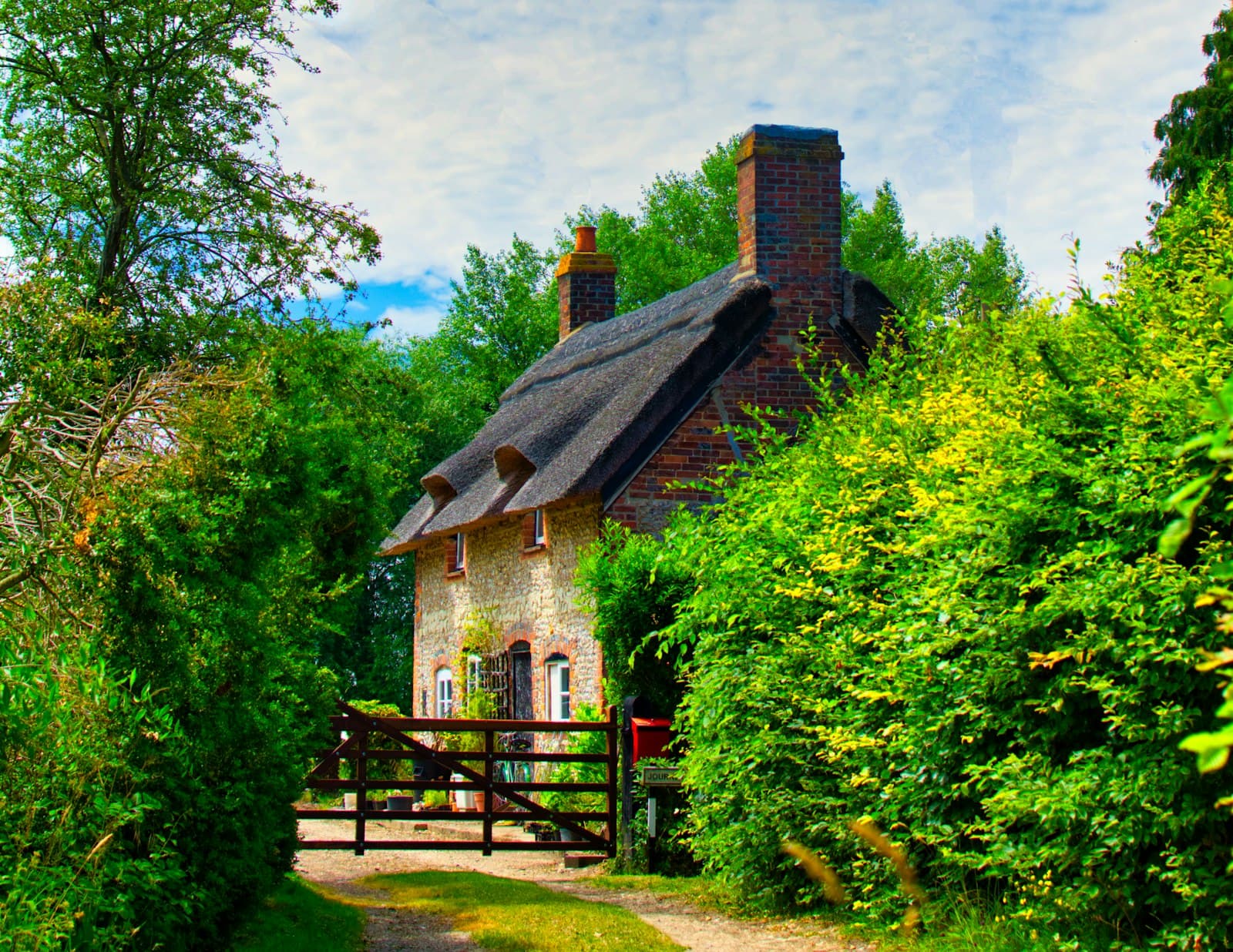 A country house with two chimneys